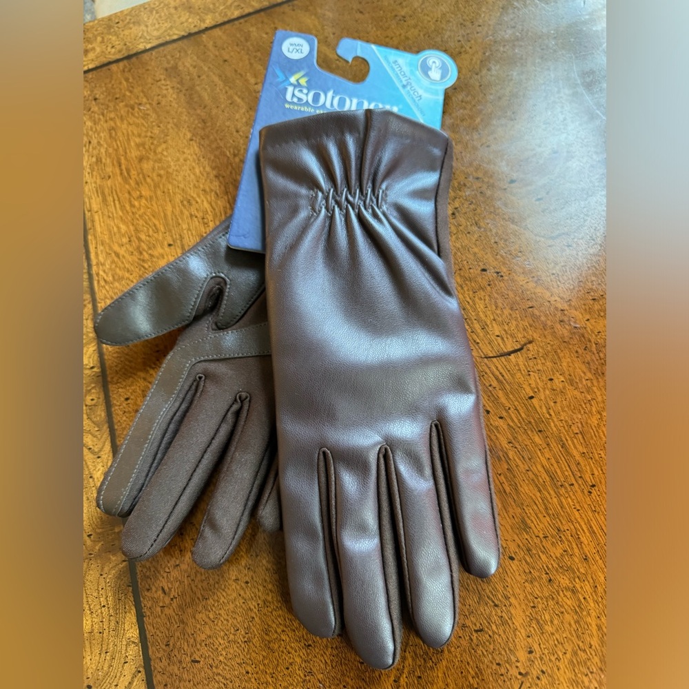Isotoner women’s smart touch touchscreen gloves dark brown size L/XL, NWT